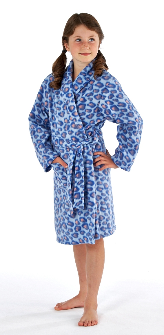 Kids Girls Fleece Bath Robe Dressing Gown Housecoat Childrens Xmas Gift